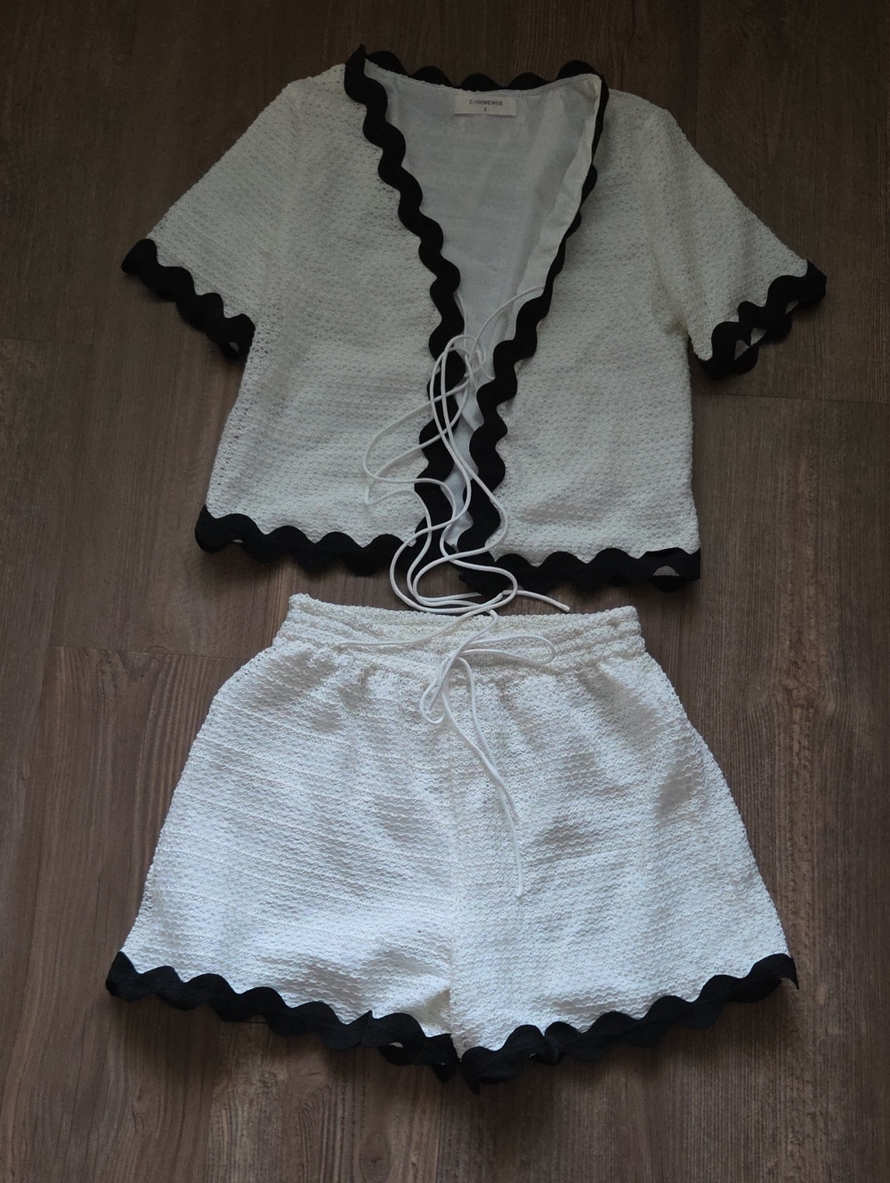White Textured Two-Piece Knit Set